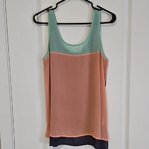 Colorblock Scoop Neck Camisole - Mint & Peach